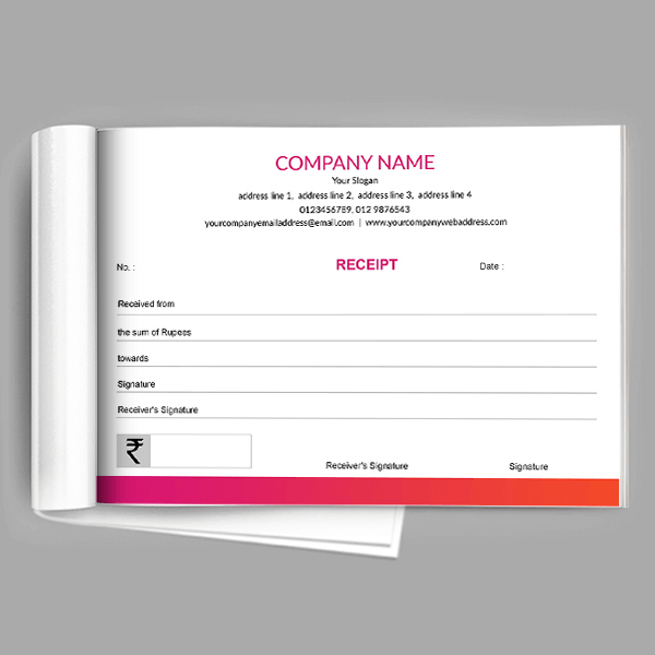 Custom Premium Pink Receipt Book