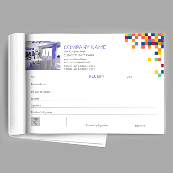 Custom Coloful Pattern Receipt Book