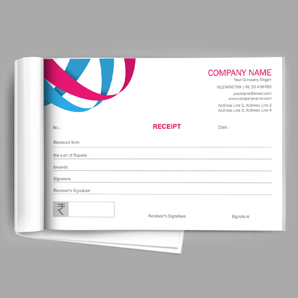 Custom Fitness Center Receipt Book