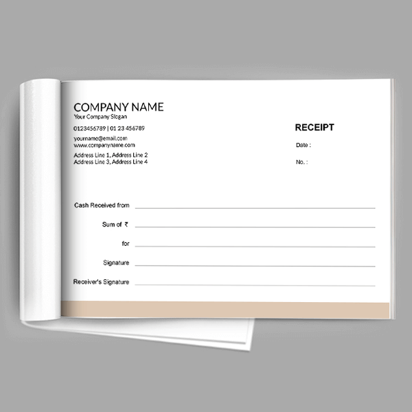 Custom Contractor Receipt Book