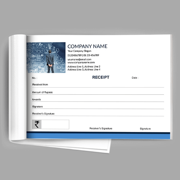 Custom Blue And White Receipt Book