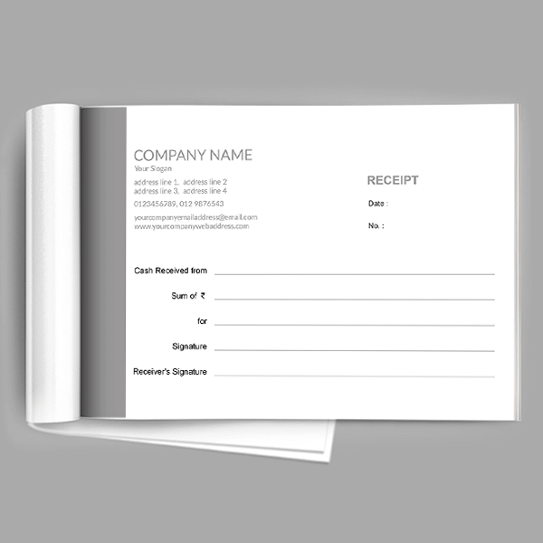 Custom Grey Receipt Book