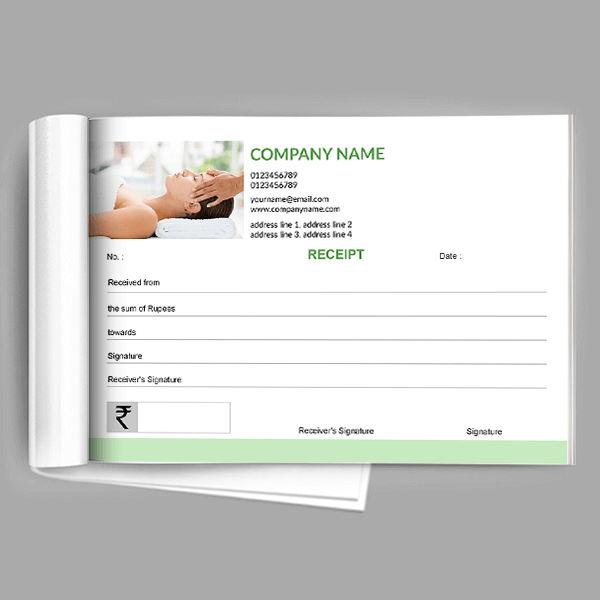 Custom Light Green Receipt Book