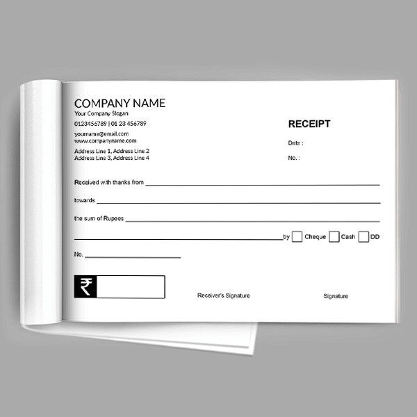 Custom Creamish Receipt Book