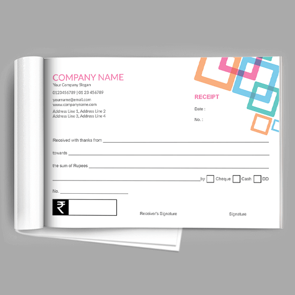 Custom Colorful Pattern Receipt Book