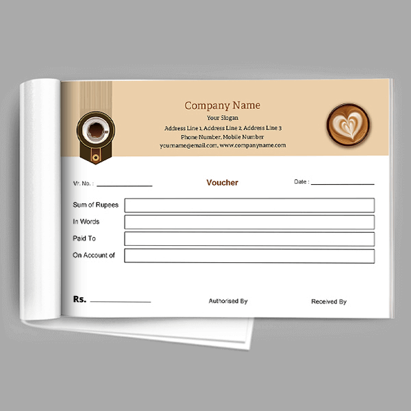 Custom Coffee Shop Voucher Book