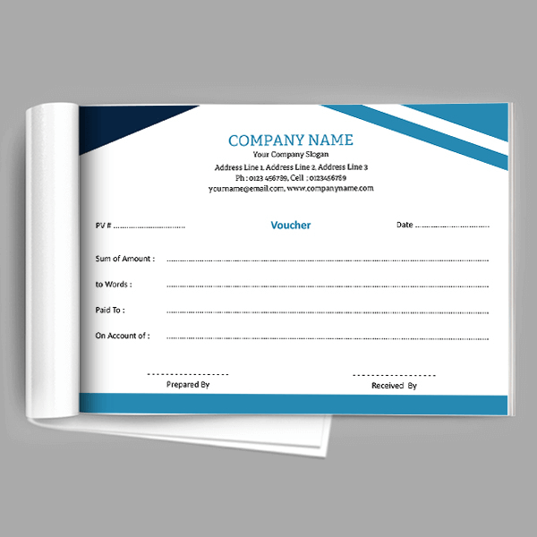 Custom Blue Voucher Book