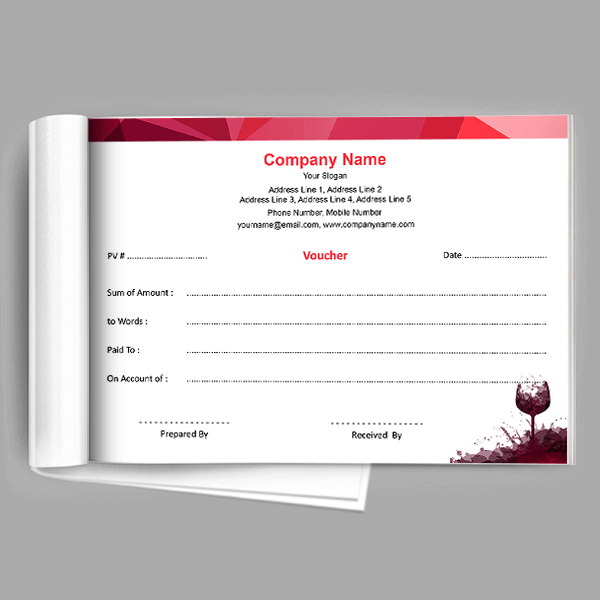 Custom Bar & Restaurant Voucher Book