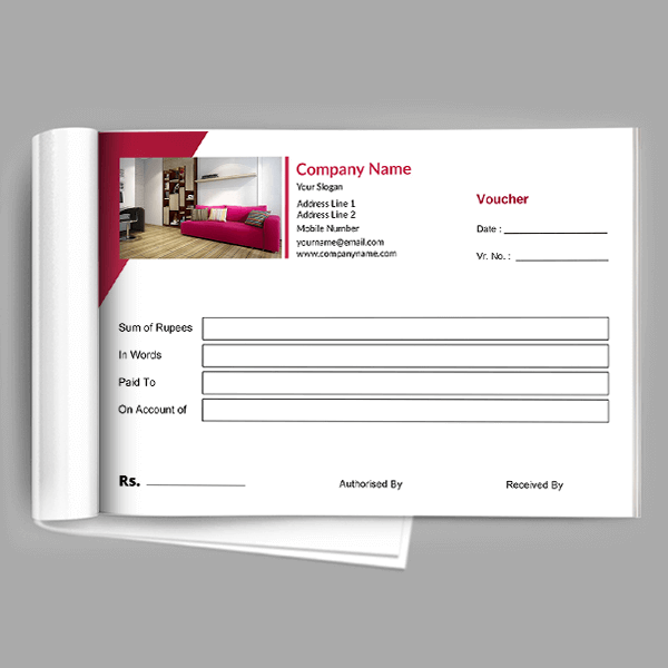 Custom Purple Voucher Book