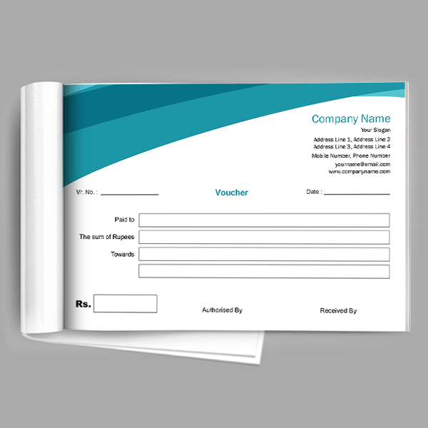 Custom Aqua Voucher Book