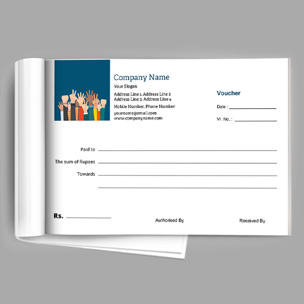Custom Blue and White Voucher Book