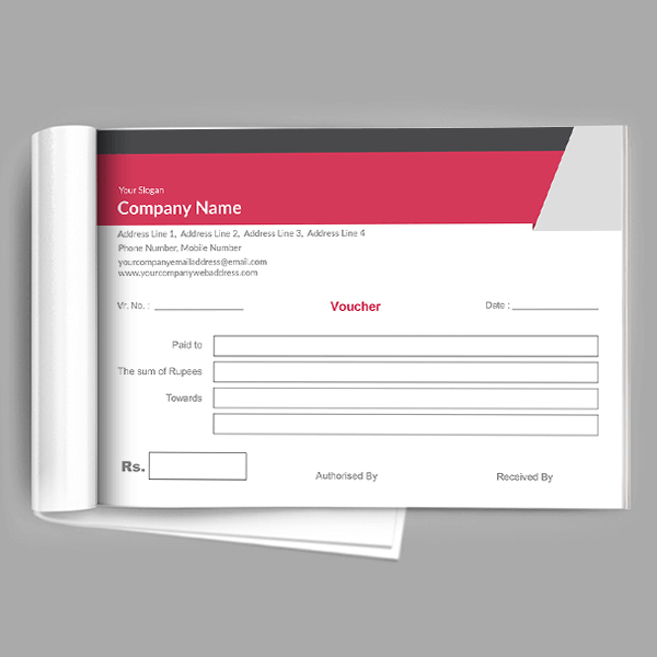 Custom Pink And Grey  Voucher Book