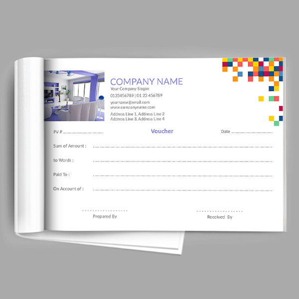 Custom Coloful Pattern Voucher Book