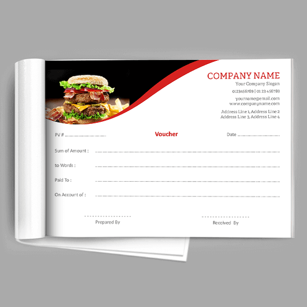 Custom Red Voucher Book