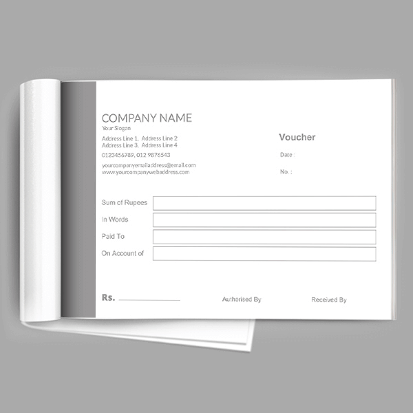 Custom Grey Voucher Book