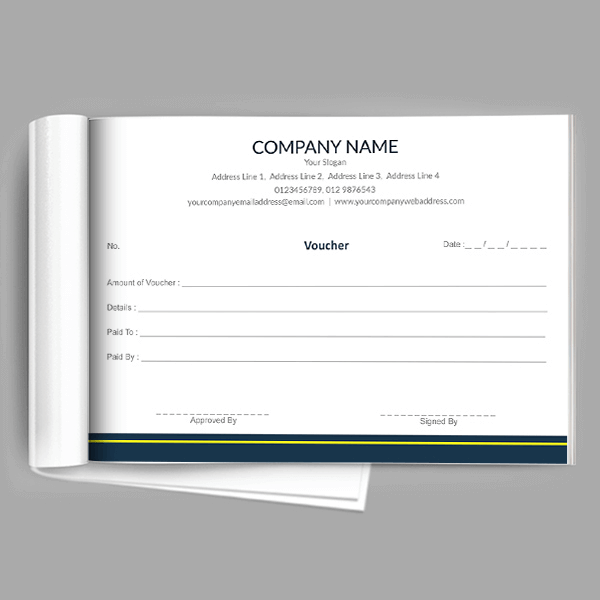 Custom Plain Voucher Book