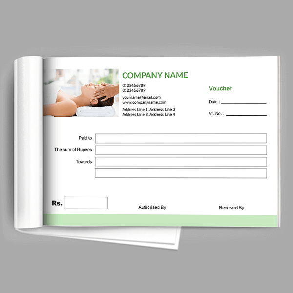 Custom Light Green Voucher Book