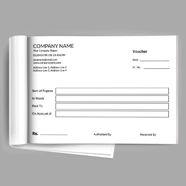 Custom Creamish Voucher Book