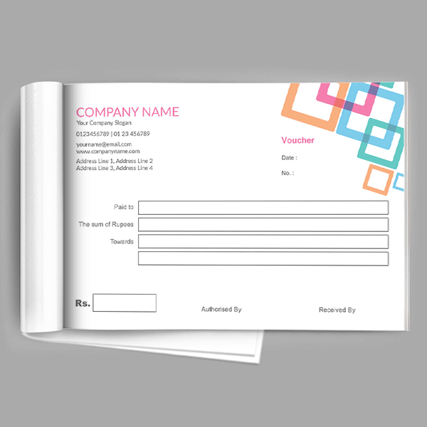 Custom Colorful Pattern Voucher Book