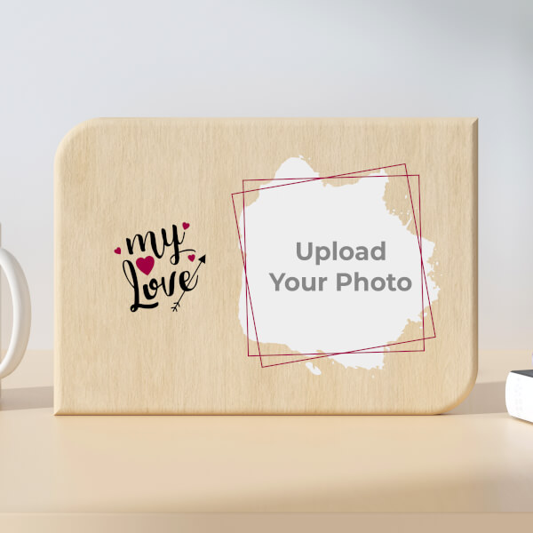 Custom My Love Design Landscape Wooden Photo Stand
