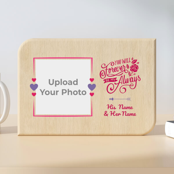 Custom Forever and Always Design Landscape Wooden Photo Stand