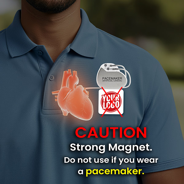 Magnetic Logo Badge - Square Badge Logo Cut CAUTION