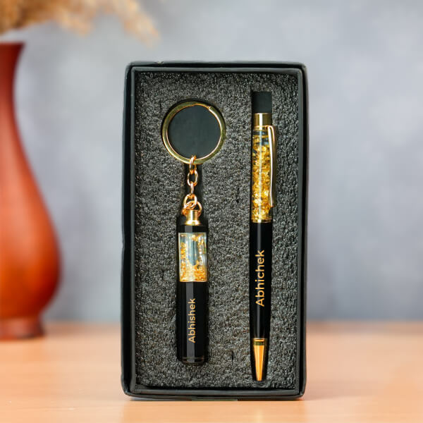 Name Pen & Keychain Combo - Box Contents